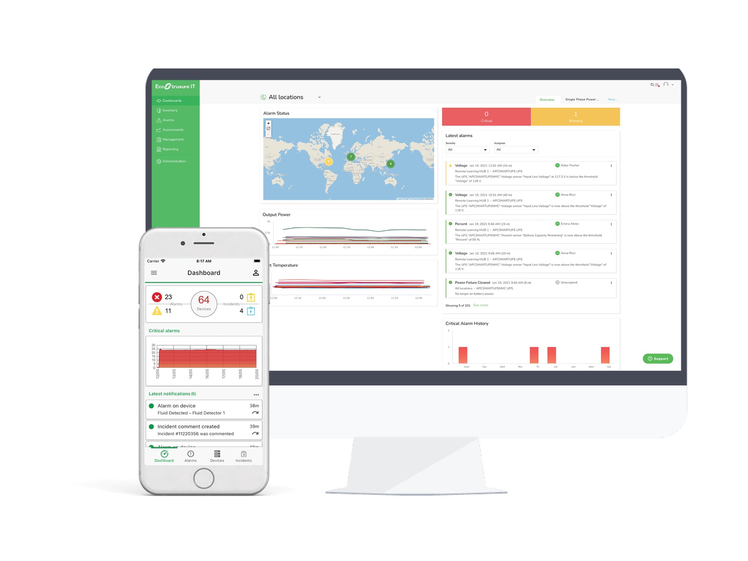 APC EcoStruxure IT Expert 100 nodes 1year billed monthly Vorderansicht