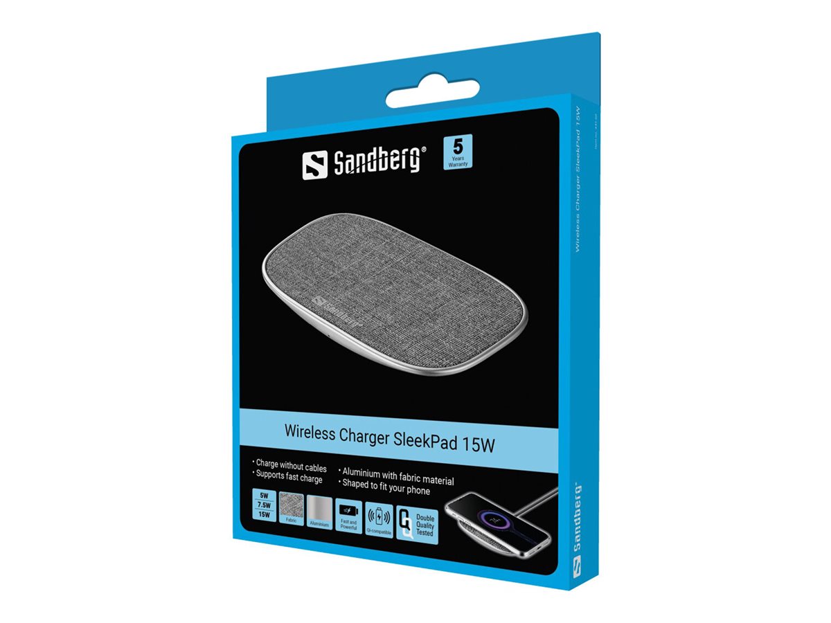 SANDBERG Wireless Charger Deck 15W Vorderansicht