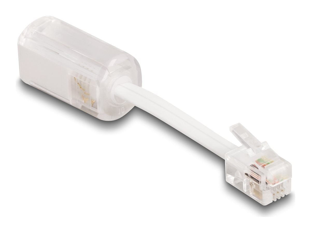 DELOCK Telefonkabel-Verdrehschutz Adapter RJ10 Stecker zu RJ10 Buchse Vorderansicht