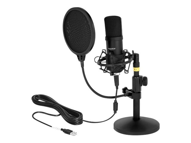 DELOCK Professionelles USB Kondensator Mikrofon Set Vorderansicht