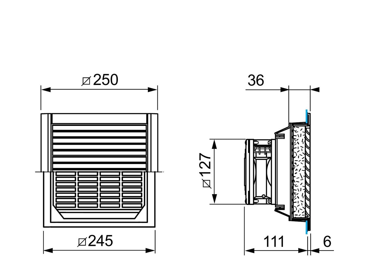 APC FILTERFAN 300M3/H 230V IP54 Seitenansicht