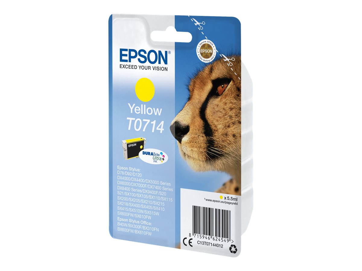 EPSON T0714 Tintenpatrone Gelb auf einem Drucker