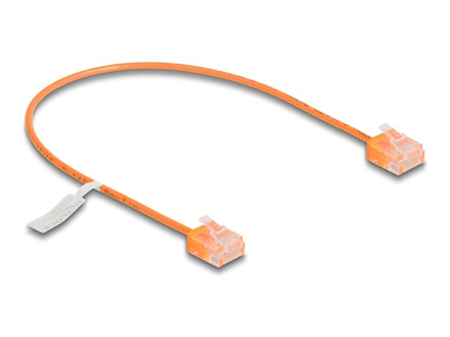 DELOCK RJ45 Netzwerkkabel Cat.6 UTP Ultra Slim 0,3m orange - Vorderansicht