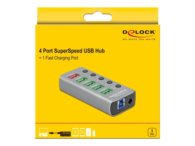 DELOCK USB 3.2 Gen 1 Hub Vorderansicht
