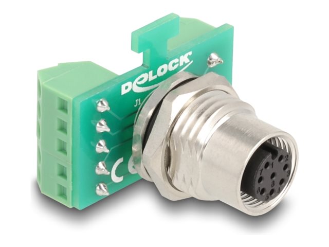 DELOCK M12 Übergabemodul Adapter 8 Pin A-kodiert - Vorderansicht