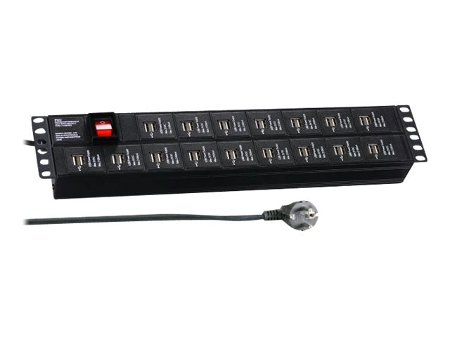 EFB Steckdosenleiste 48,26cm 19Zoll 2HE mit USB A - Vorderansicht