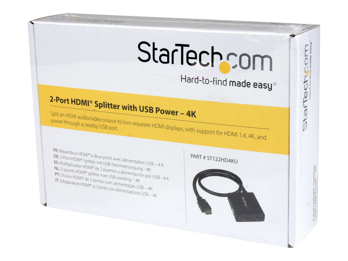 STARTECH.COM ST122HD4KU 2-Port HDMI 1.4 Splitter Kabel - Detailansicht
