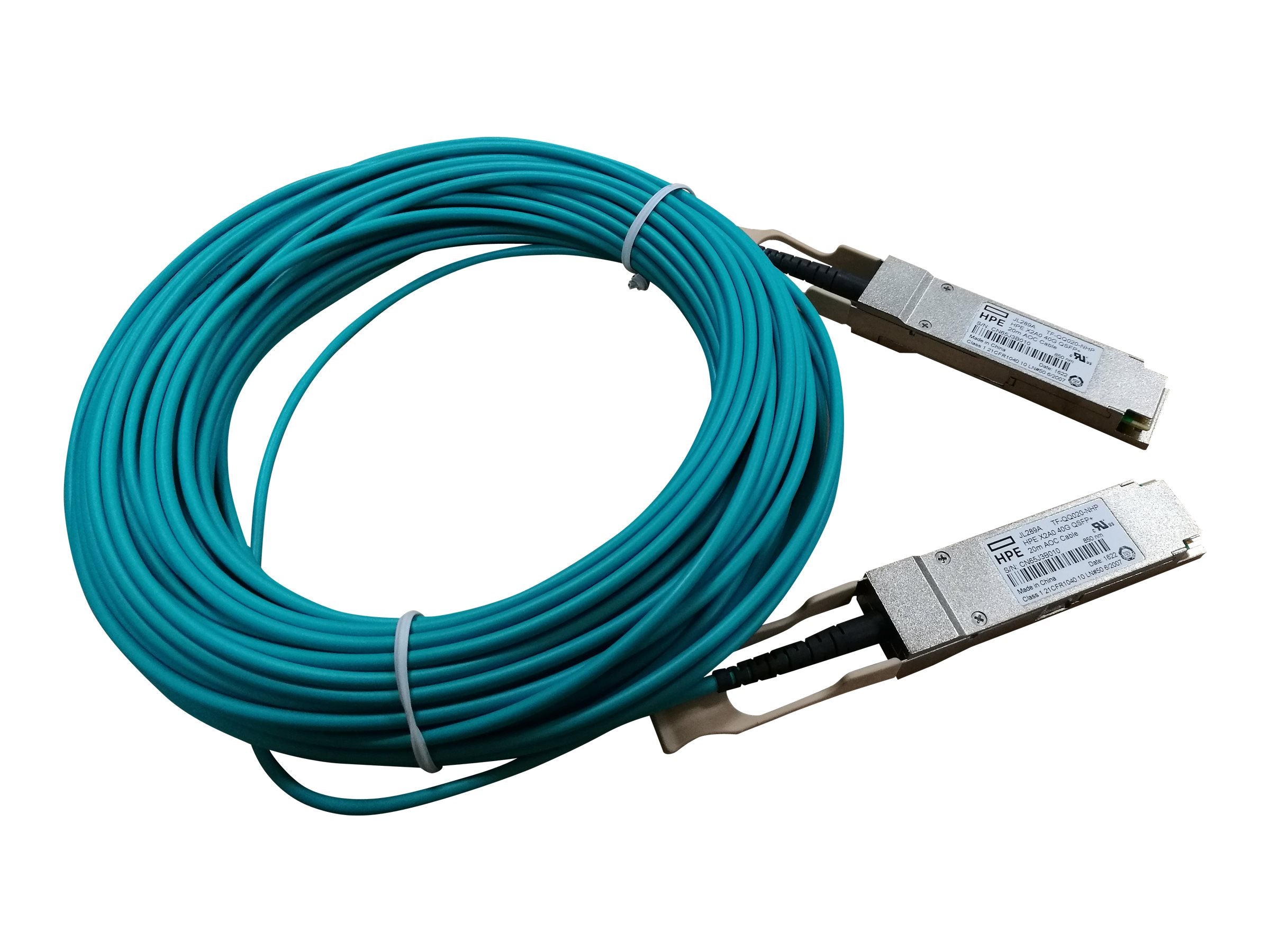 HPE X2A0 40G QSFP+ 20m AOC Cable - Vorderansicht