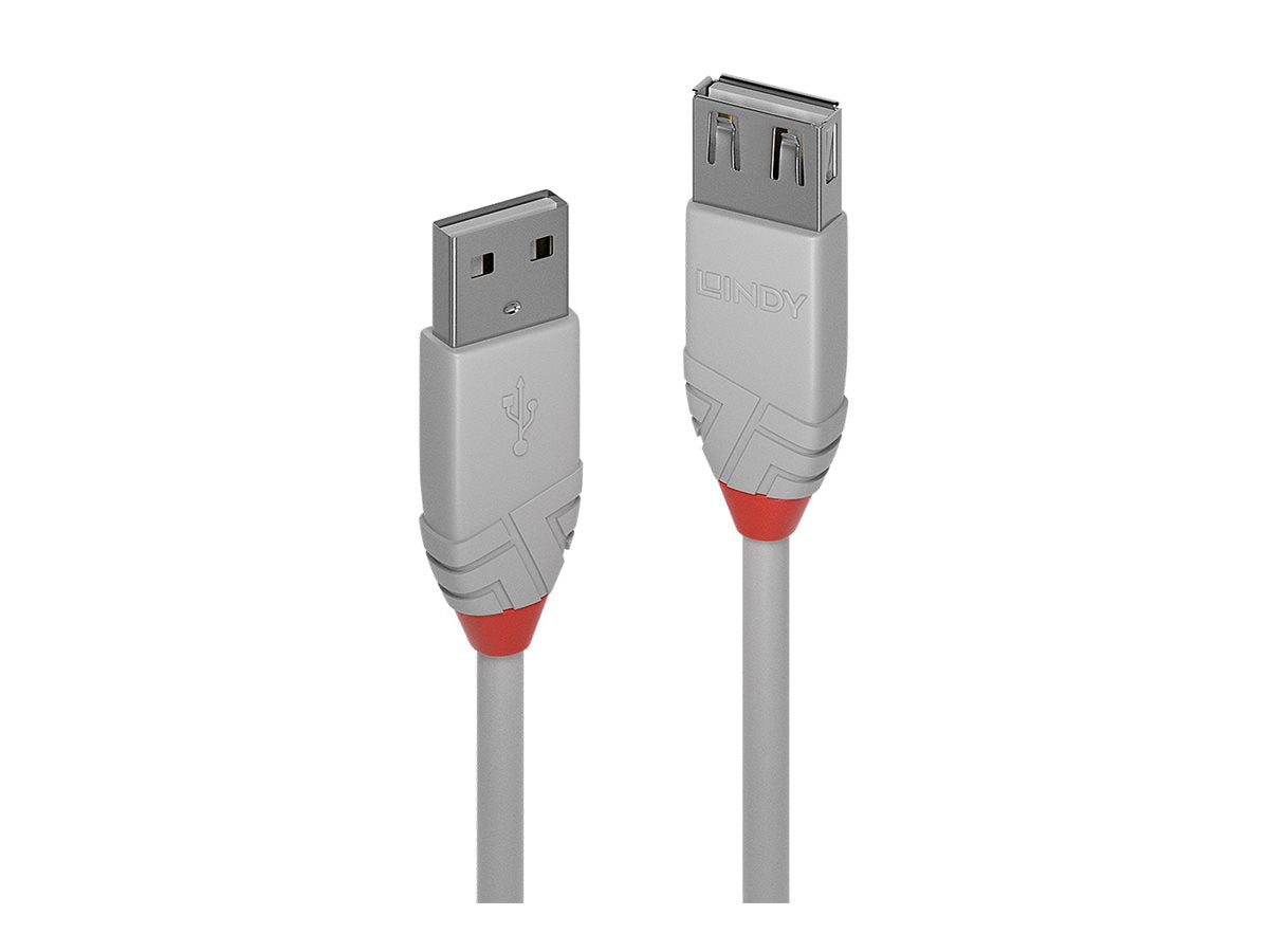 LINDY 2m USB 2.0 A Verlängerungskabel Anthra Line Vorderansicht