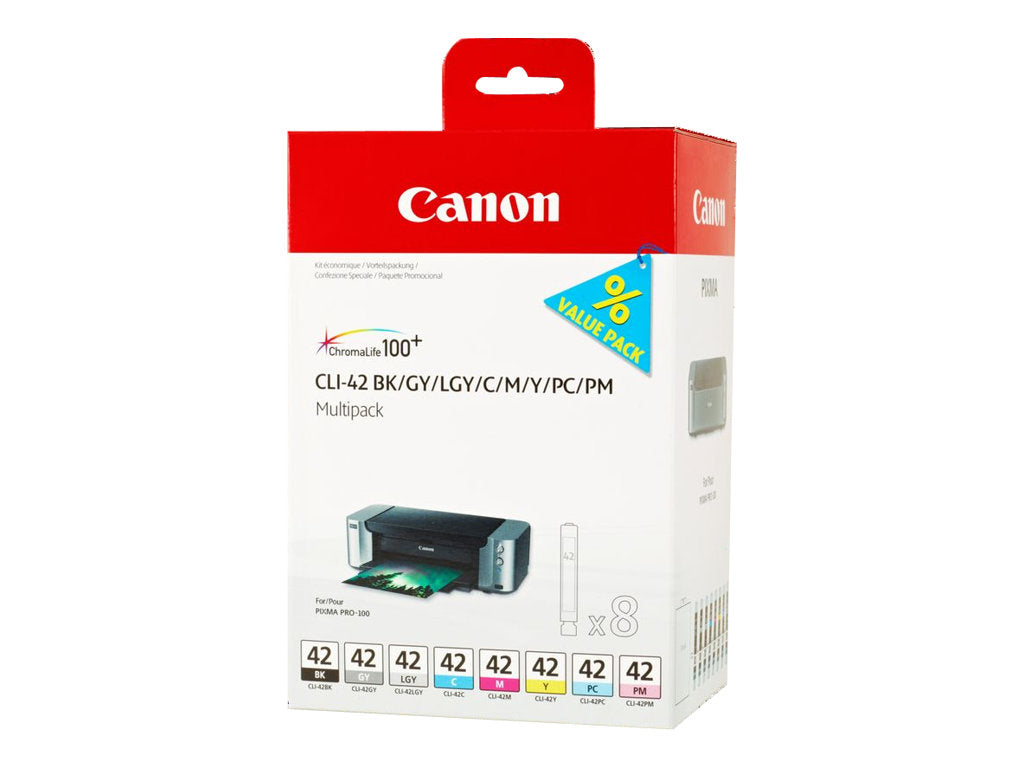 CANON 1LB CLI-42 8inks Tintenbehälter Multipack Vorderansicht