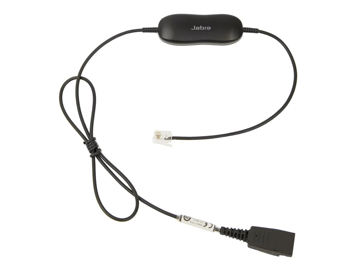JABRA Smart Cord QD to RJ9 straight with 8-position switch configurator for Avaya one-X Telephone system for 96XX Series