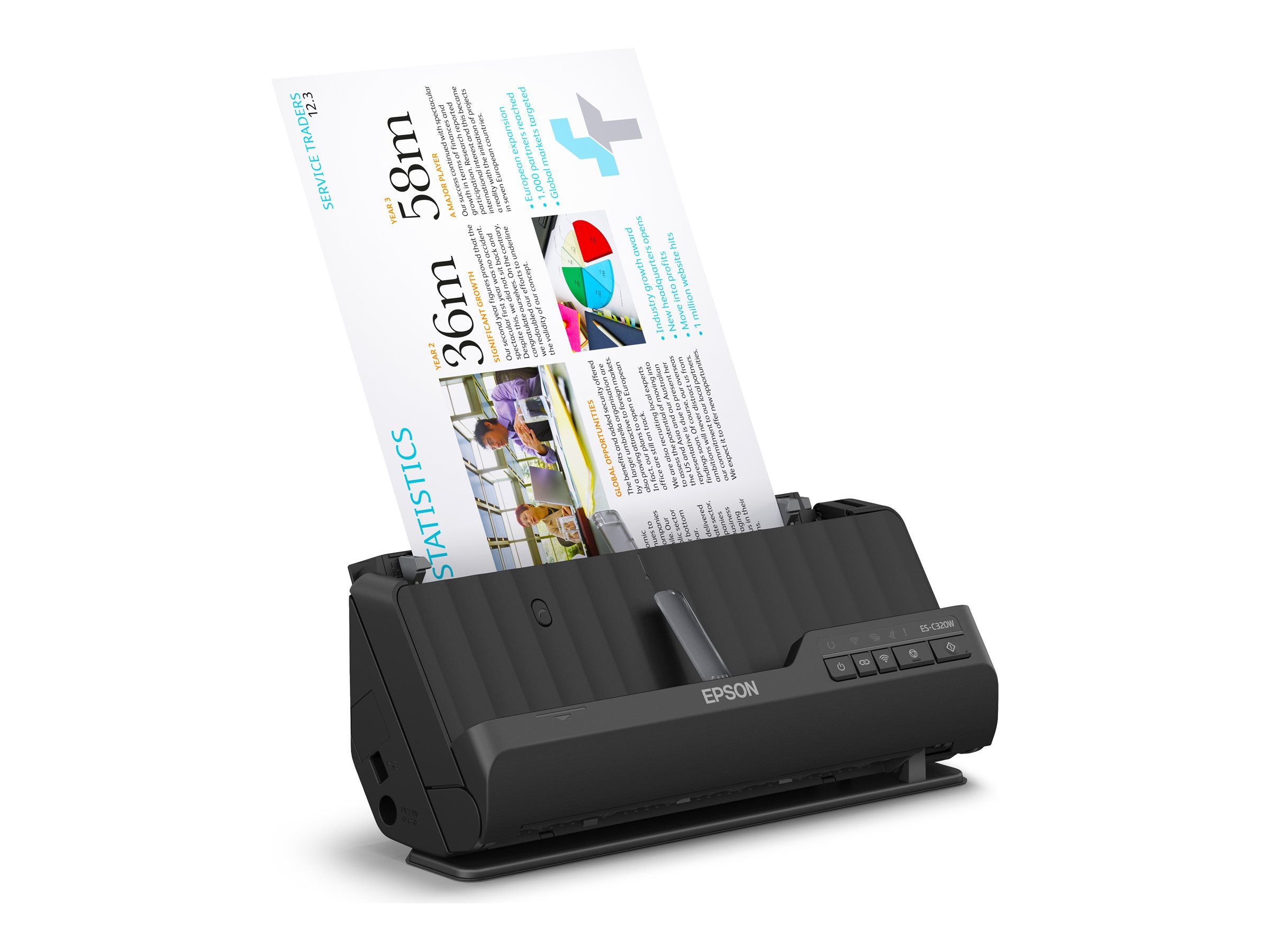 EPSON WorkForce ES-C320W Scanner Rückansicht