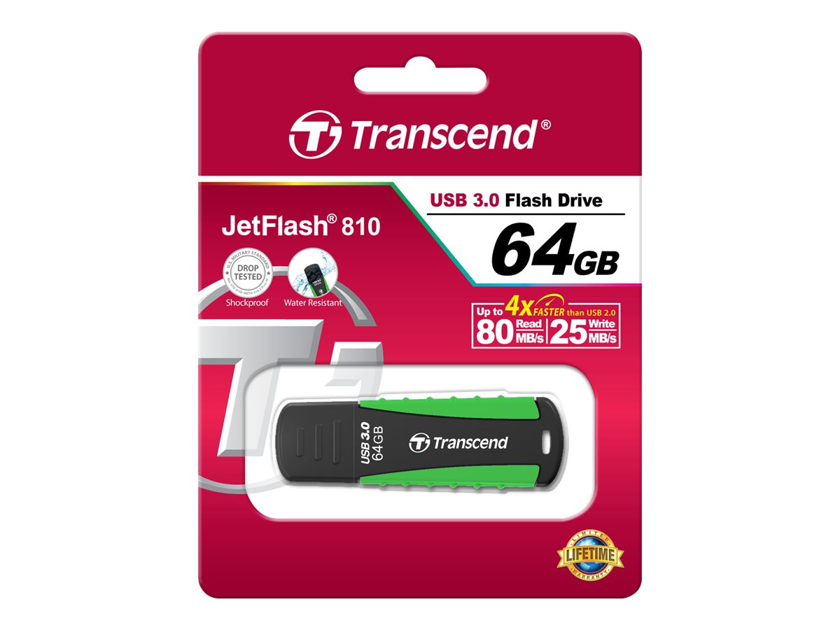 TRANSCEND JetFlash 810 64GB USB 3.0 Flash Drive Seitenansicht