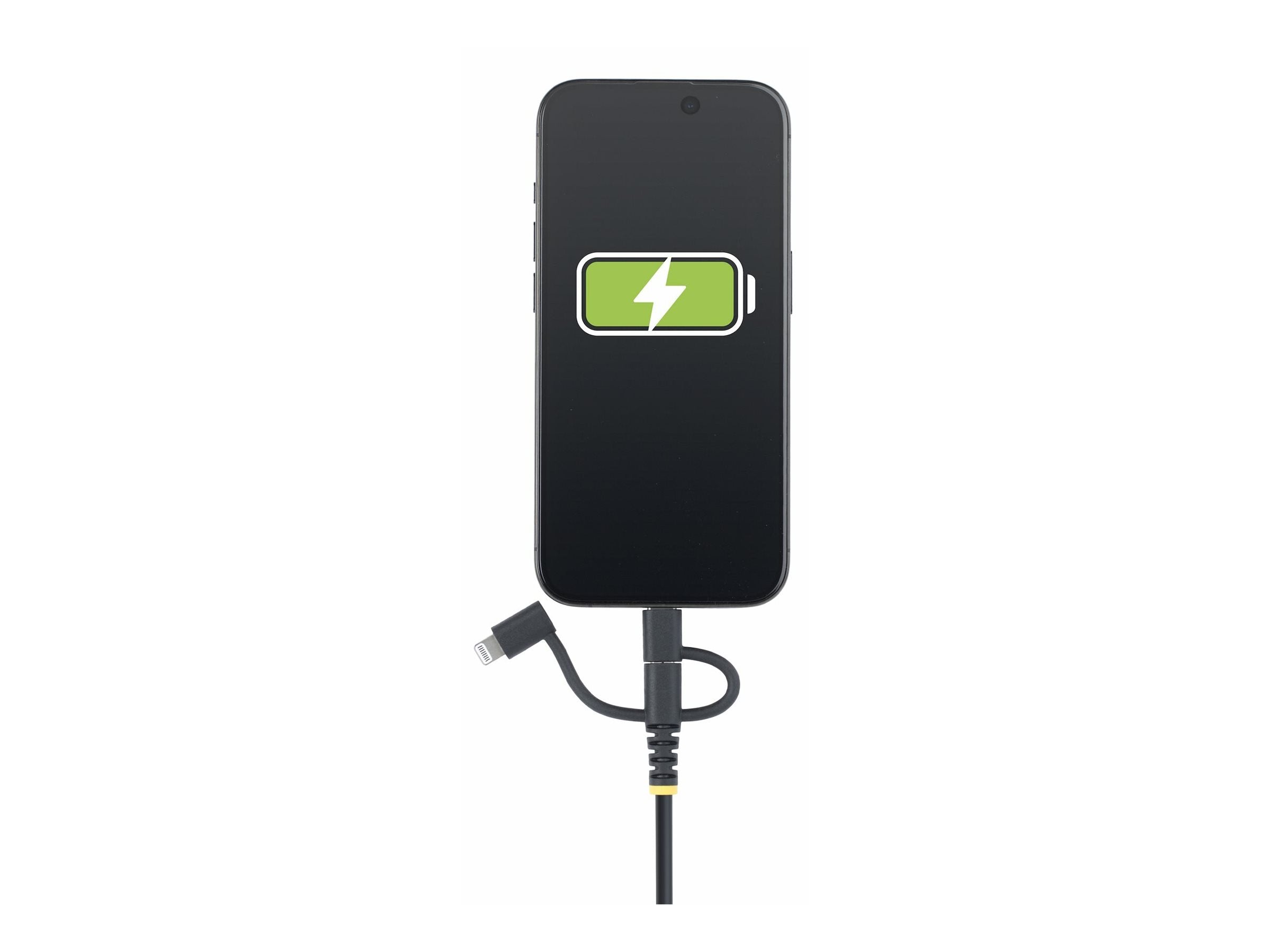 STARTECH.COM 1m Robustes USB Multi Ladekabel 3 in 1 USB zu USB-C Micro Lightning Apple Mfi Zertif. Handy Schnellladekabel
