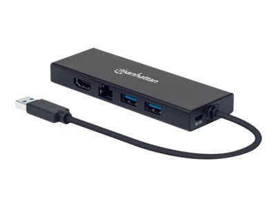 MANHATTAN USB 3.2 Gen 1 USB-A auf Dual-Monitor Multiport-Adapter Anschlüsse