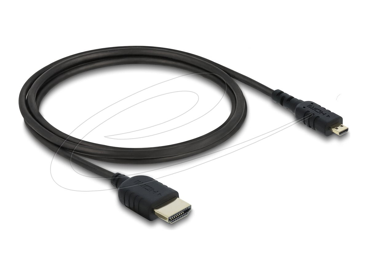 DELOCK Koaxiales High Speed HDMI Kabel HDMI Stecker zu Micro HDMI Stecker 8K 60 Hz 1m - Vorderansicht