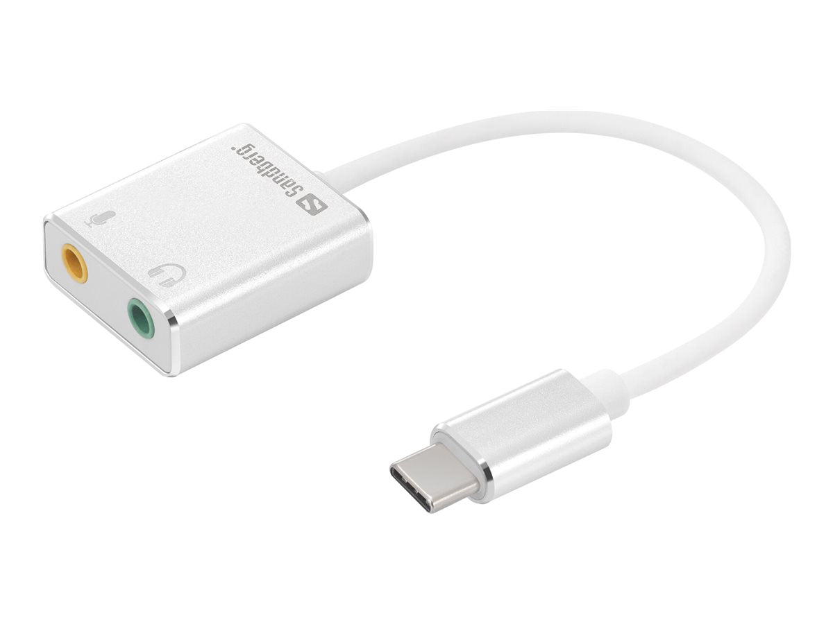 Vorderansicht der SANDBERG USB-C to Sound Link Soundkarte