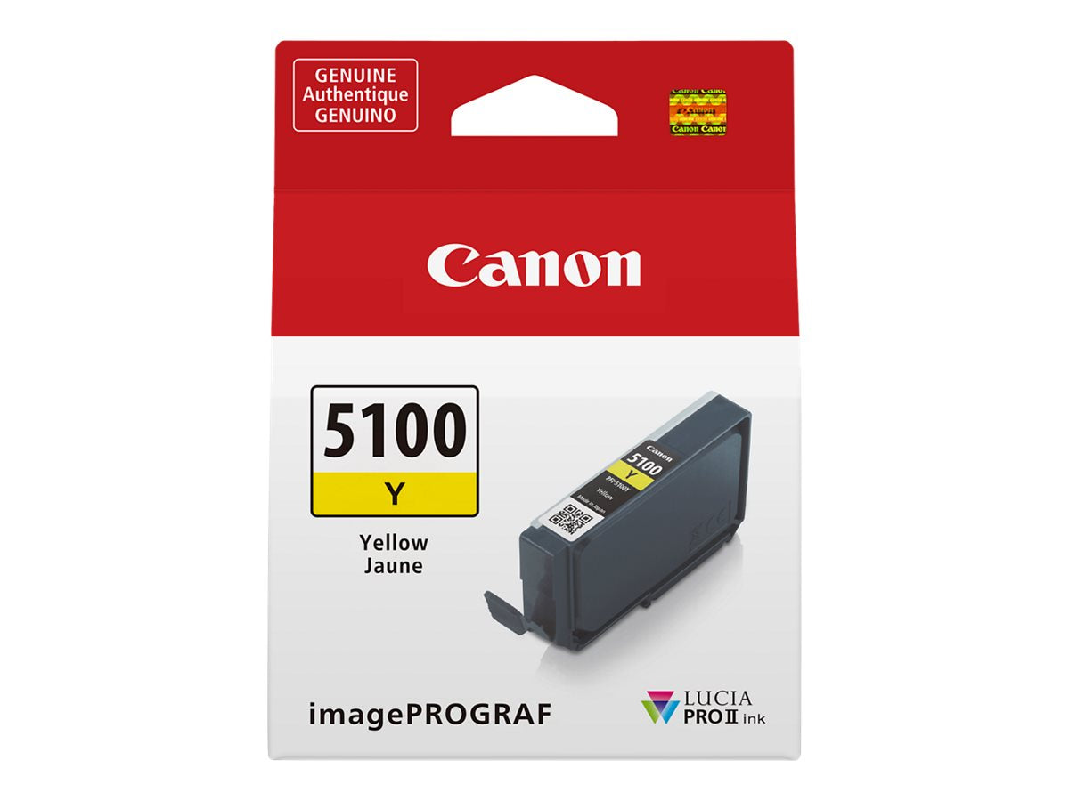 Vorderansicht des CANON PFI-5100 SERIES Gelb Tintenbehälters