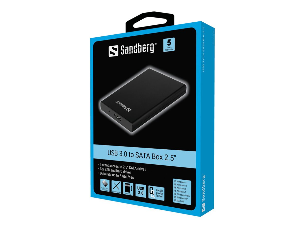 SANDBERG USB 3.0 to SATA Box 2.5 - Detailansicht