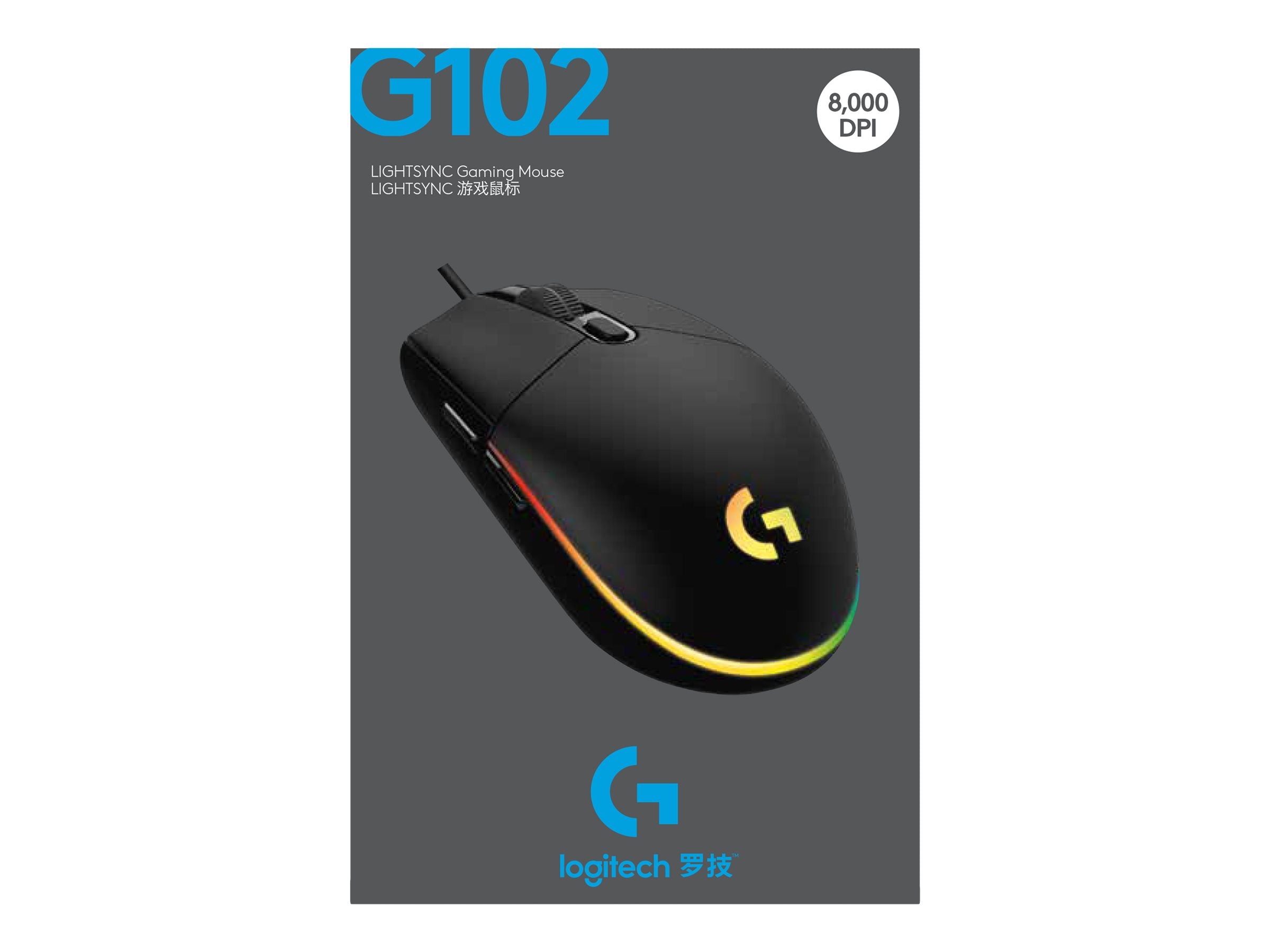 LOGITECH G102 LIGHTSYNC Gaming Maus Vorderansicht
