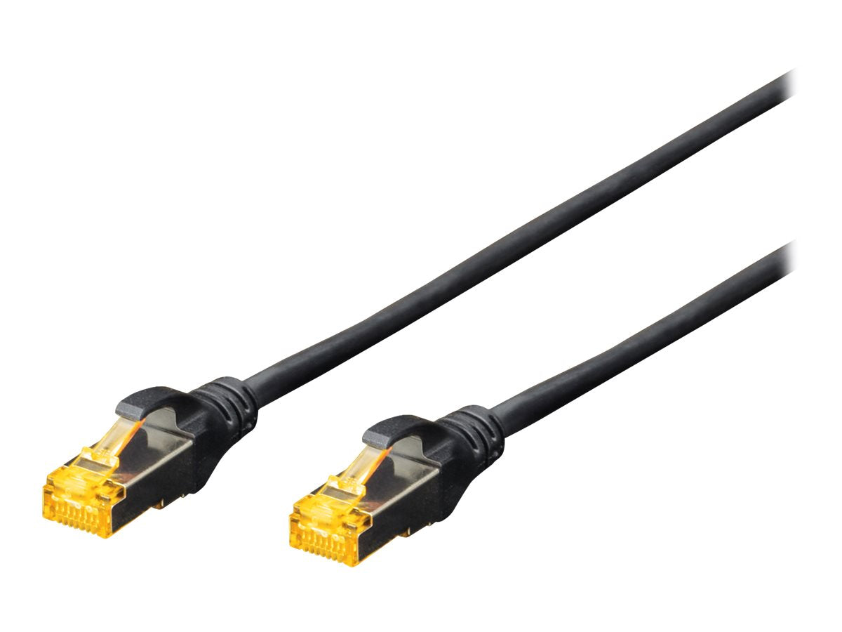 DIGITUS CAT 6A S-FTP Patchkabel Cu LSZH AWG 26/7 1 m Schwarz - Vorderansicht