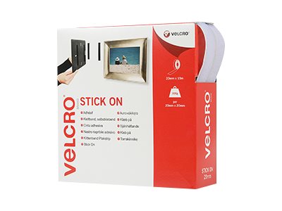 VELCRO Klettband Selbstklebend Haken & Flausch 20mm x 10m Weiss - Verpackung
