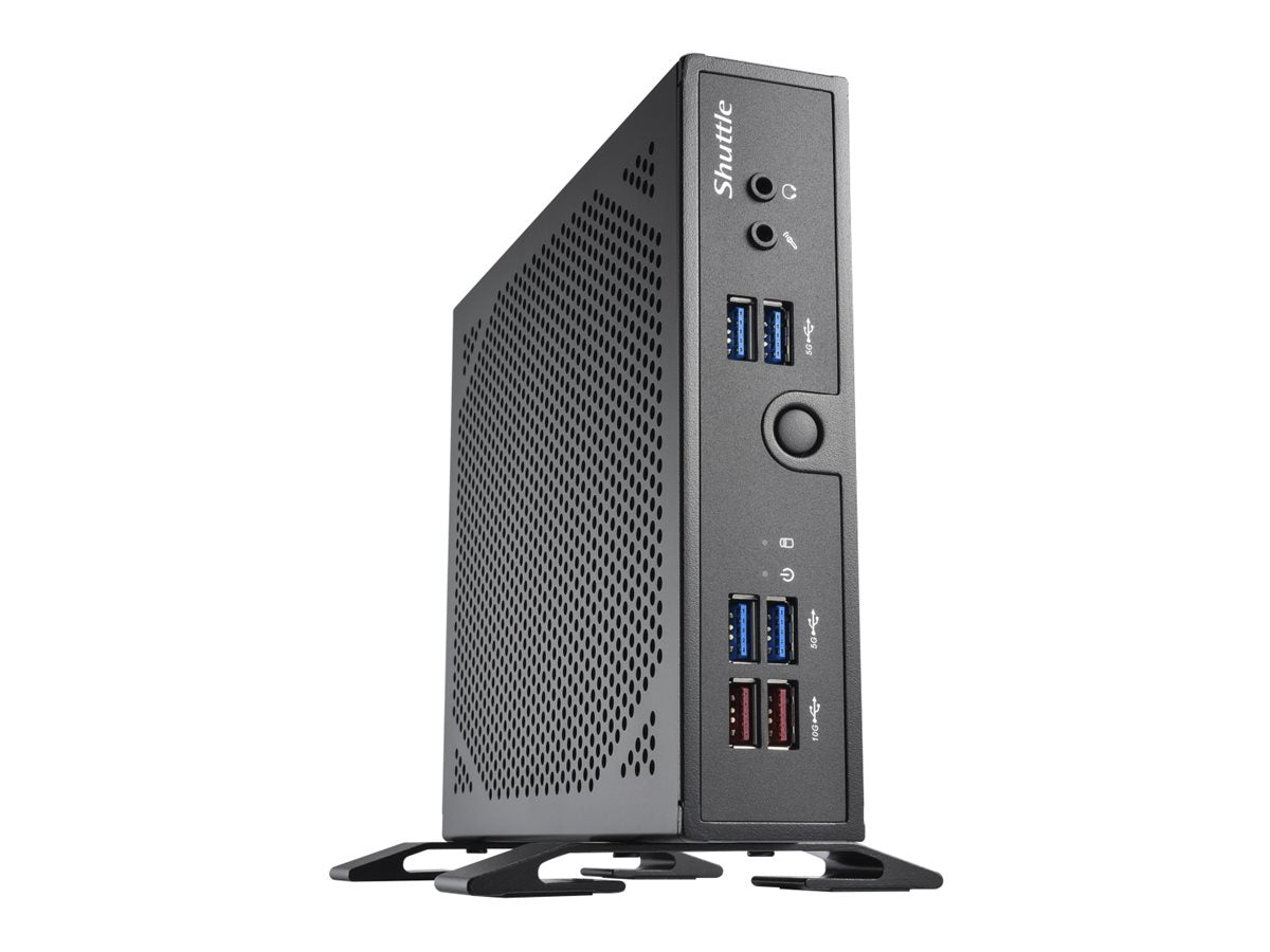 Detailaufnahme der Anschlüsse des SHUTTLE Barebone XPC slim DS50U7