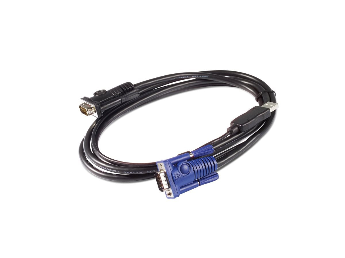 APC Keyboard / video / mouse KVM cable USB HD-15 VGA 1,83m - Vorderansicht