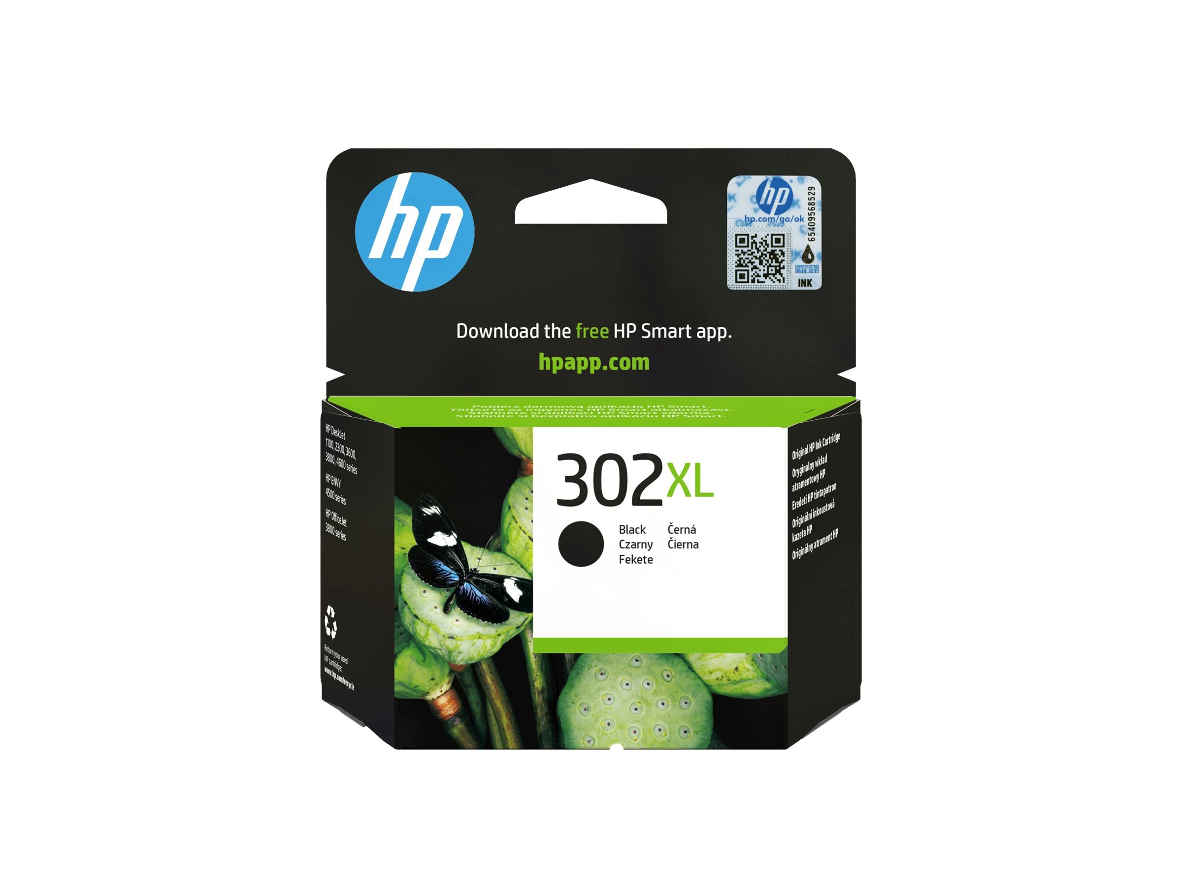 HP 302XL original Tintenpatrone F6U68AE UUS schwarz Detailansicht