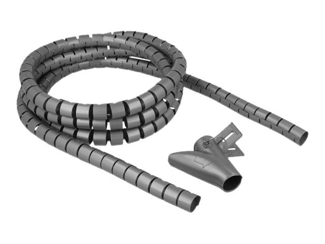 DELOCK Spiralschlauch mit Einziehwerkzeug 2,5m x 20mm grau - Vorderansicht