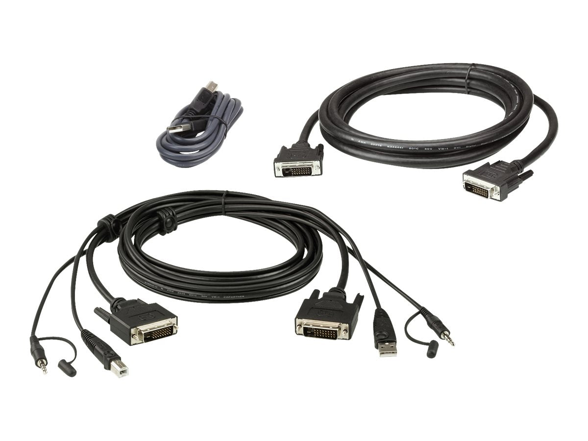 ATEN 2L-7D02UDX3 USB DVI-D Dual-Link Dual Display Secure KVM Kabel Set - Vorderansicht