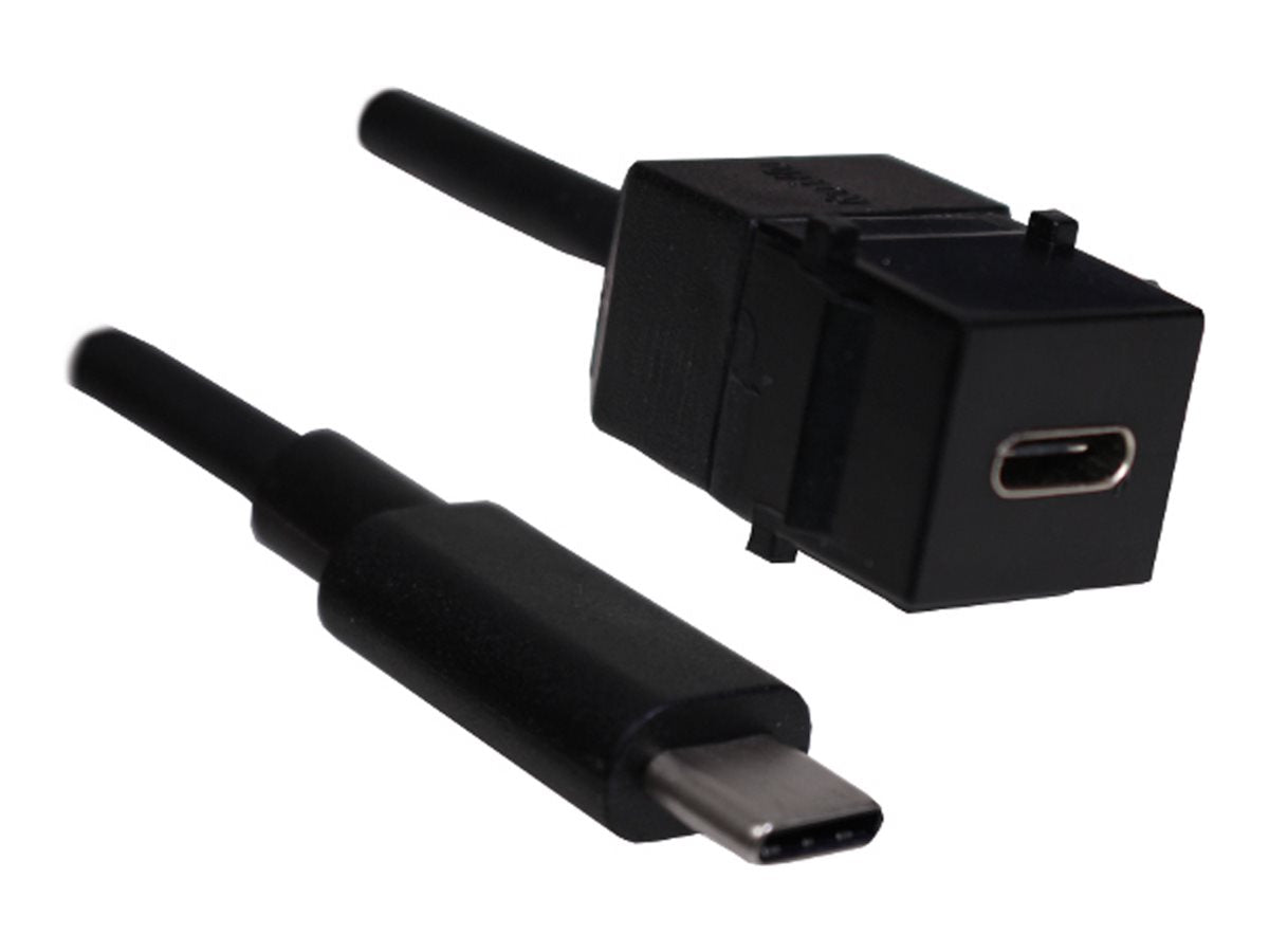 BACHMANN Keystone USB-C 3.1 Modul PD 60W Buchse/Stecker Vorderansicht