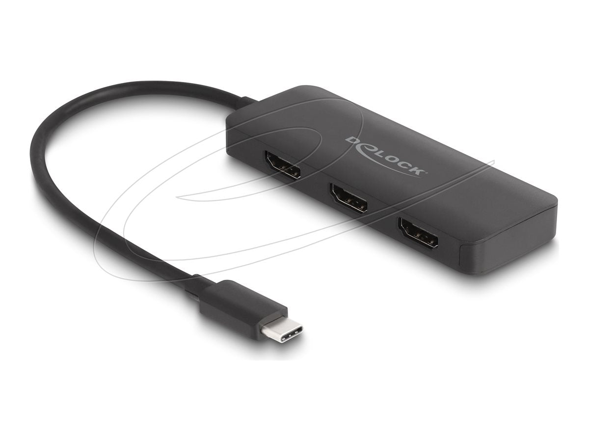 DELOCK USB Type-C Splitter DP Alt Mode zu 3 x HDMI MST 4K 60 Hz - Vorderansicht
