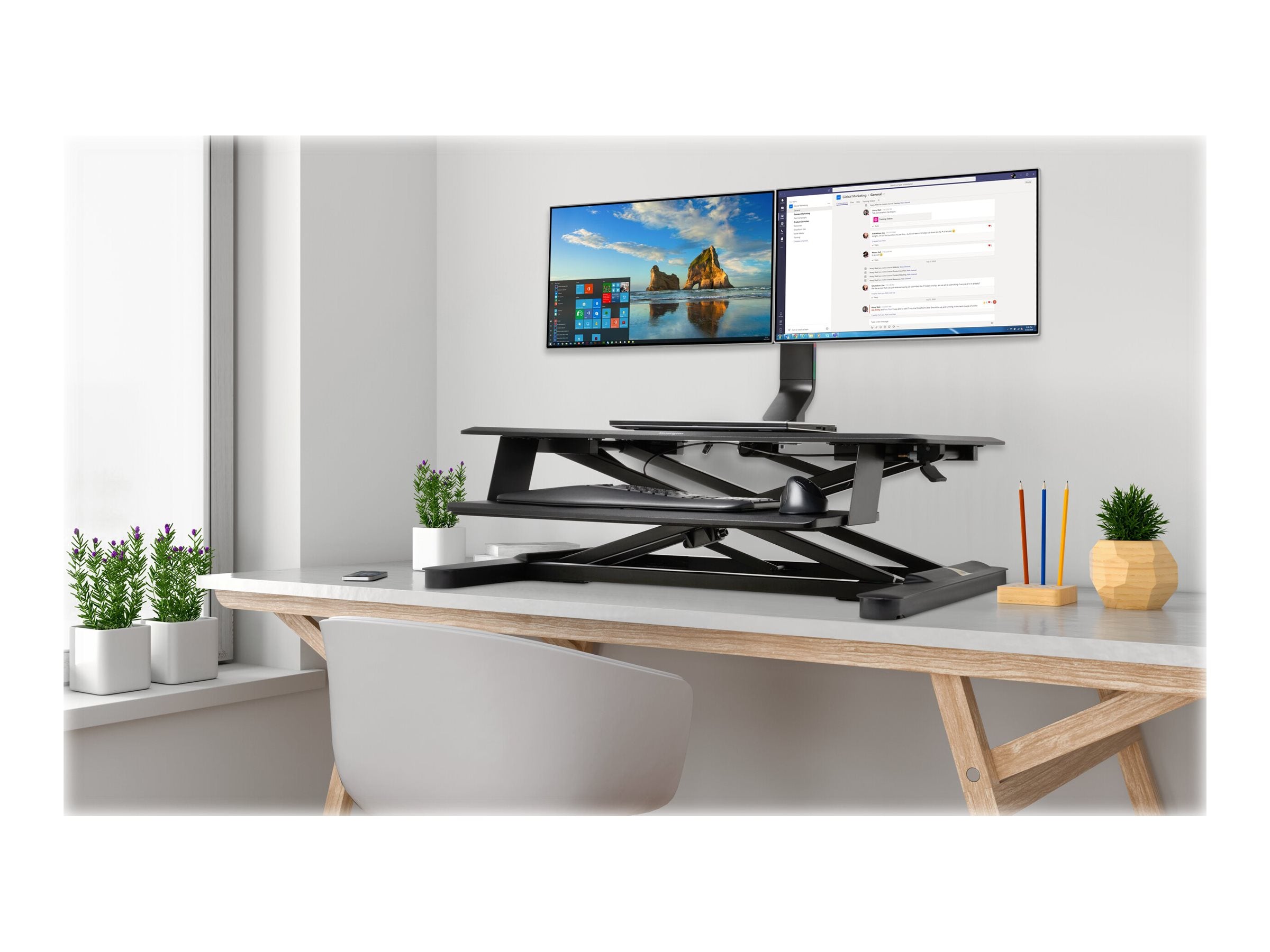 KENSINGTON Platzsparender Dual Monitorarm Vorderansicht
