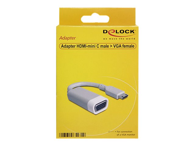 DELOCK Adapterkabel mini HDMI-C St > VGA Buchse screwless - Verpackung