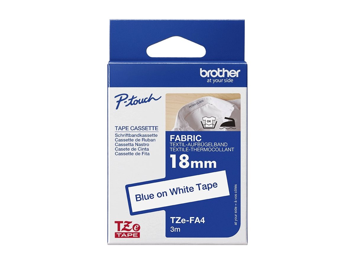 BROTHER TZe-FA4 Textilband 3mx18mm Vorderansicht