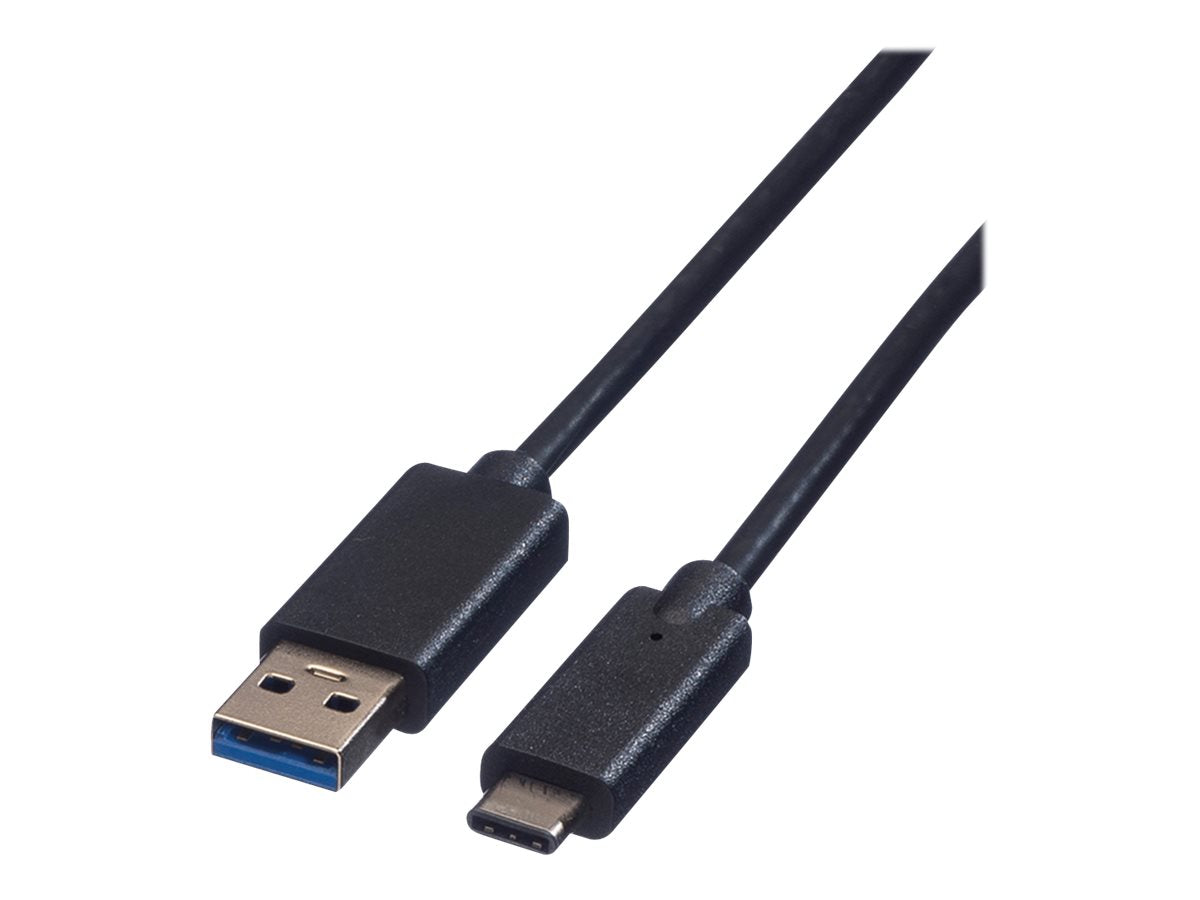 ROLINE USB 3.2 Gen 1 Kabel A-C ST/ST schwarz 1m Vorderansicht