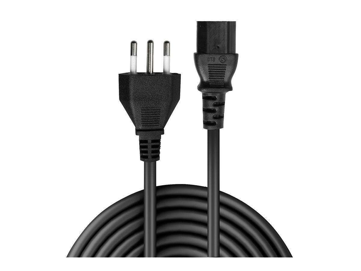 LINDY 2m IEC-Netzkabel Italien - Vorderansicht