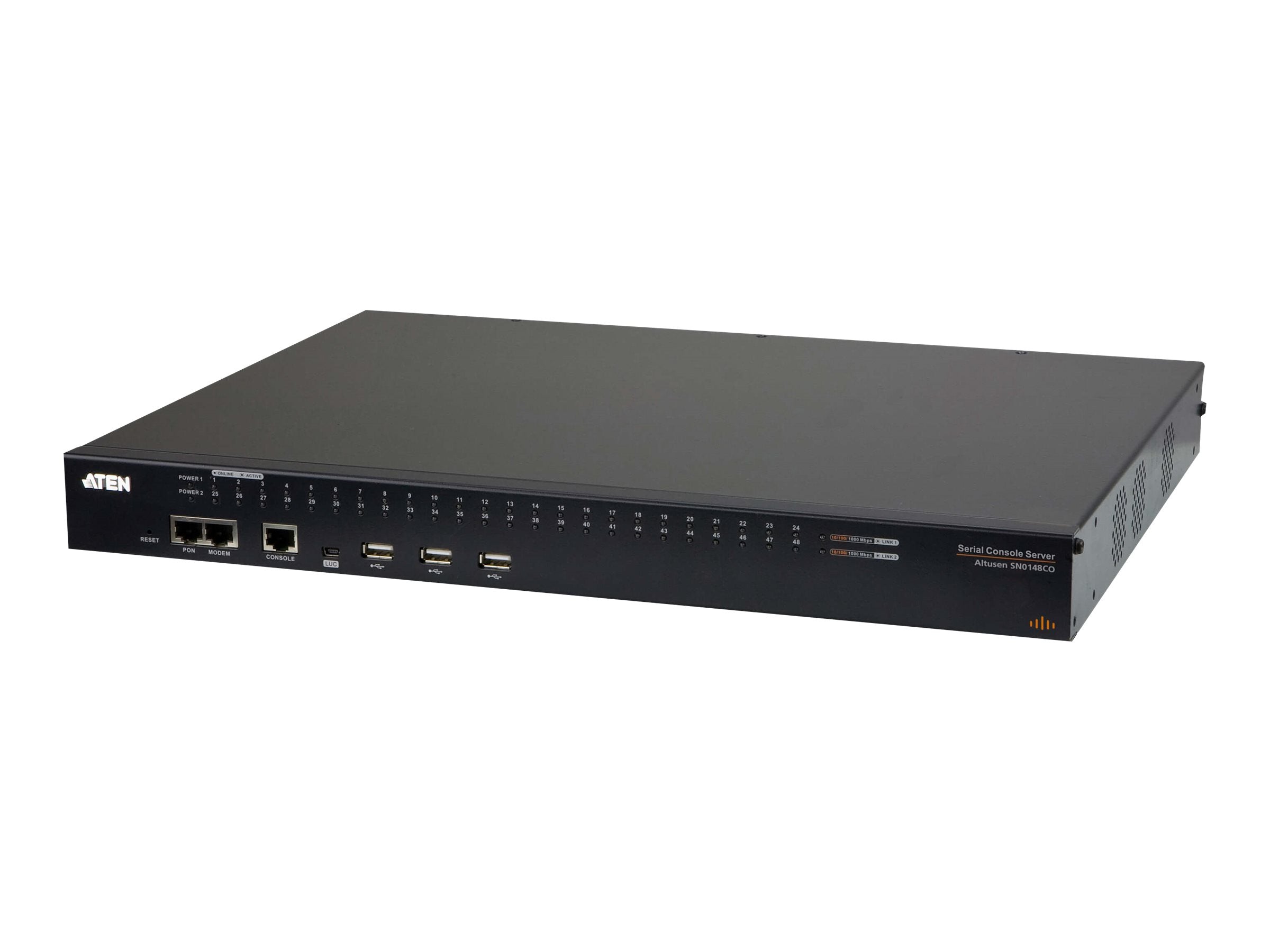 ATEN SN0148O 48-Port Serieller Konsolen Server Vorderansicht