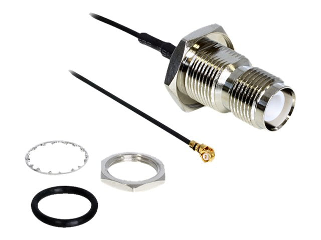 DELOCK HF Adapterkabel I-PEX Stecker > RP-TNC Buchse 200mm - Vorderansicht