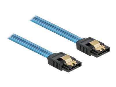 DELOCK SATA 6 Gb/s Kabel UV Leuchteffekt blau 70cm - Vorderansicht