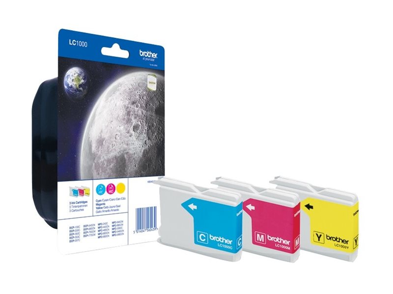 BROTHER LC1000RBWBPDR Rainbow Blisterfarbtintenset Vorderansicht