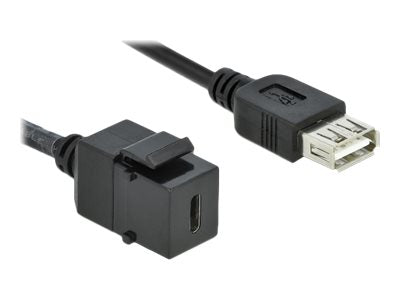 DELOCK Keystone Modul USB 2.0 C Buchse > USB 2.0 A Buchse mit Kabel