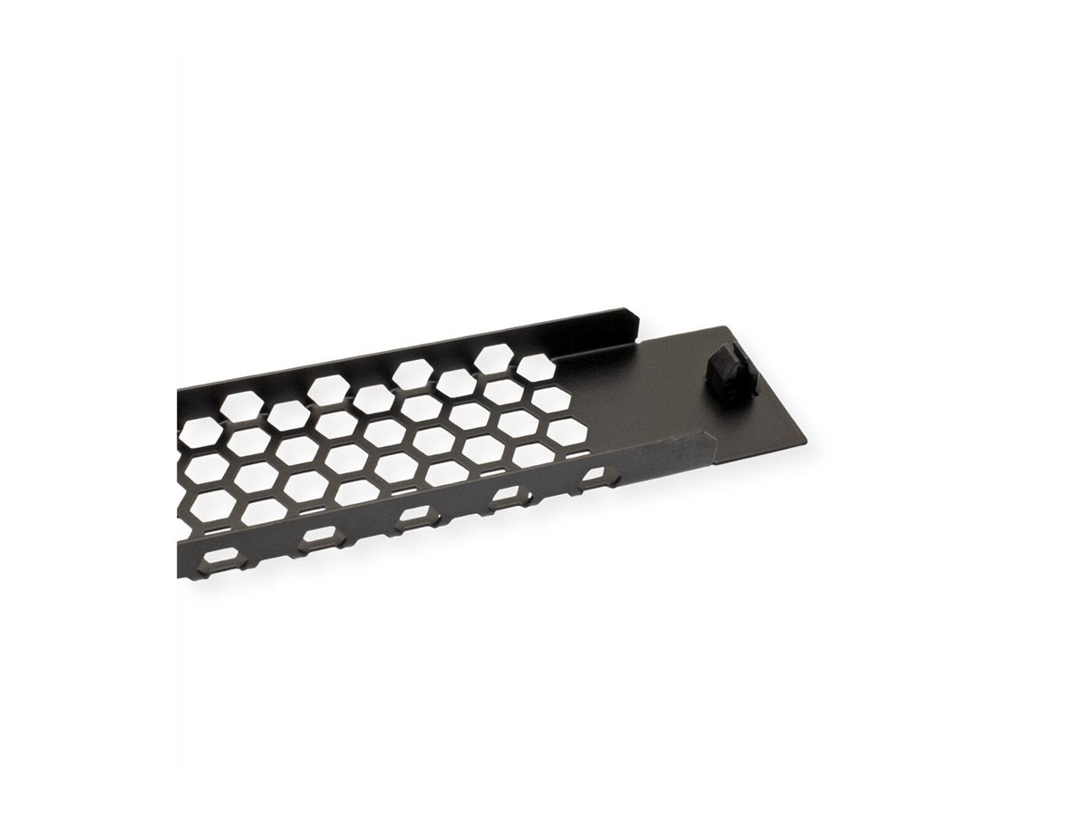 VALUE 19-Beluftungsplatte Snap-in 1 HE RAL 9005 Tiefschwarz