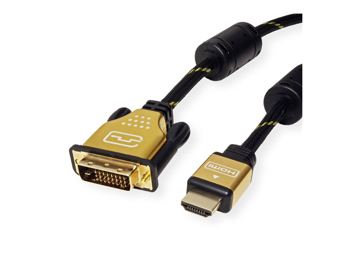 ROLINE GOLD Monitorkabel DVI-HDMI ST-ST 24+1 dual link 10m - Kabel in Anwendung