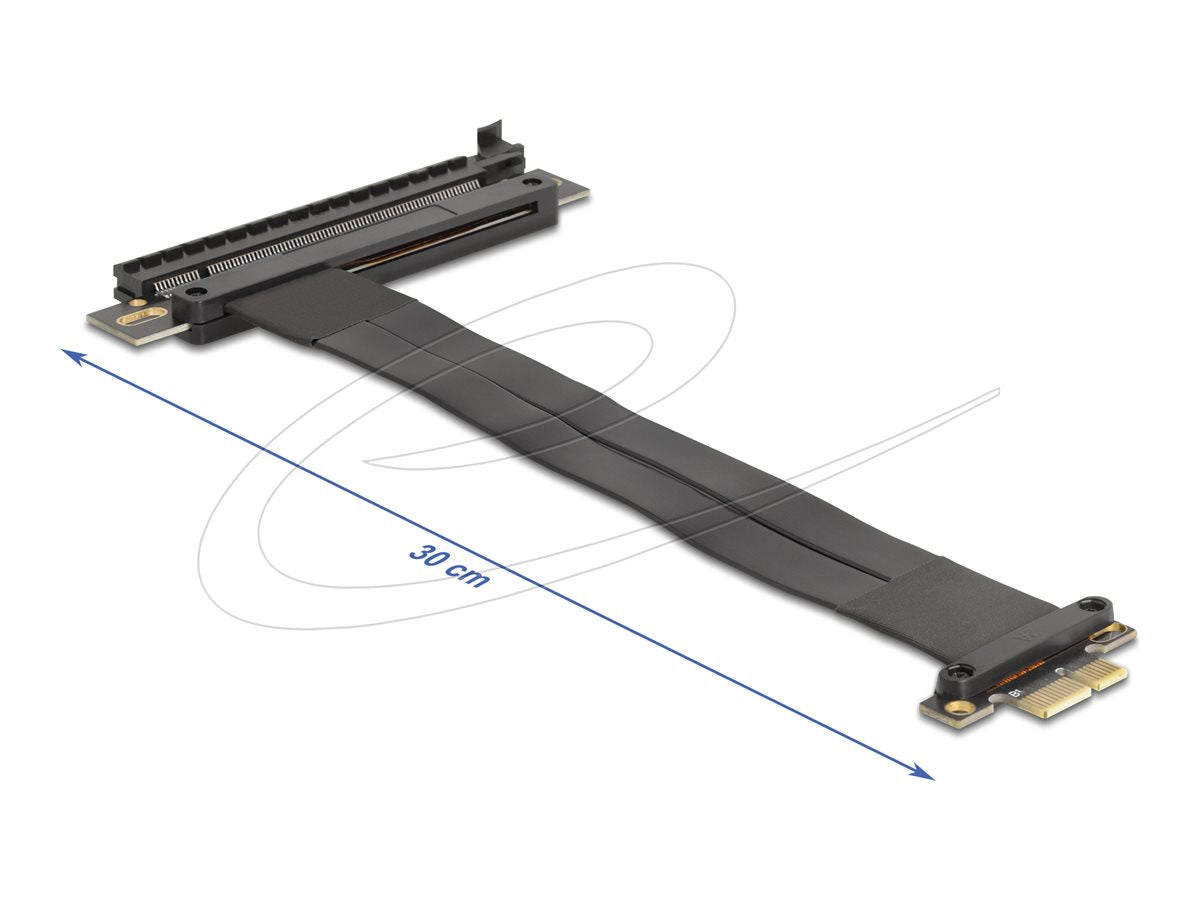 DELOCK Riser Karte PCI Express 3.0 x1 Stecker zu x16 Slot mit Kabel 30cm - Vorderansicht