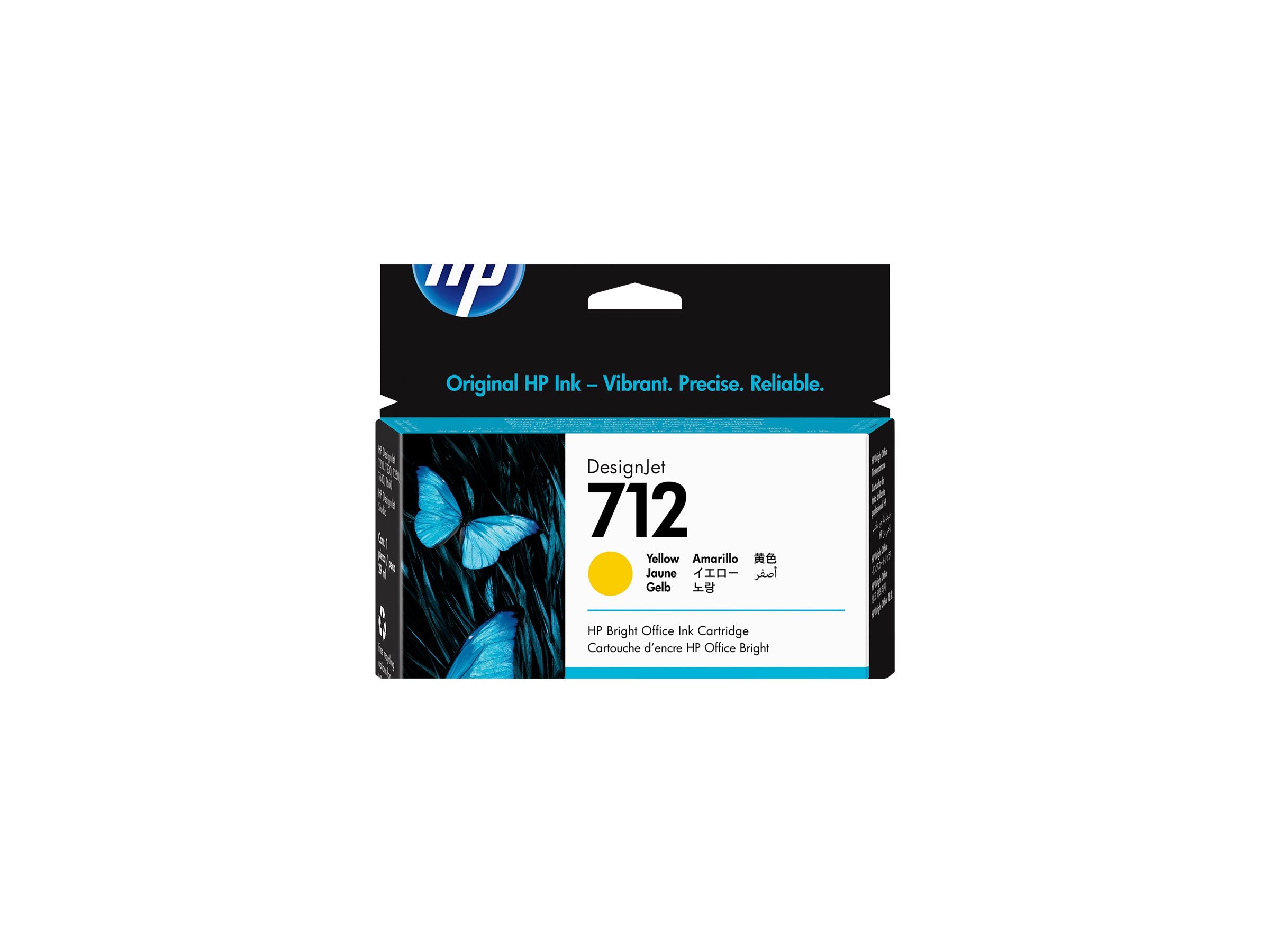 HP 712 29-ml Gelb DesignJet Tintenpatrone Vorderansicht