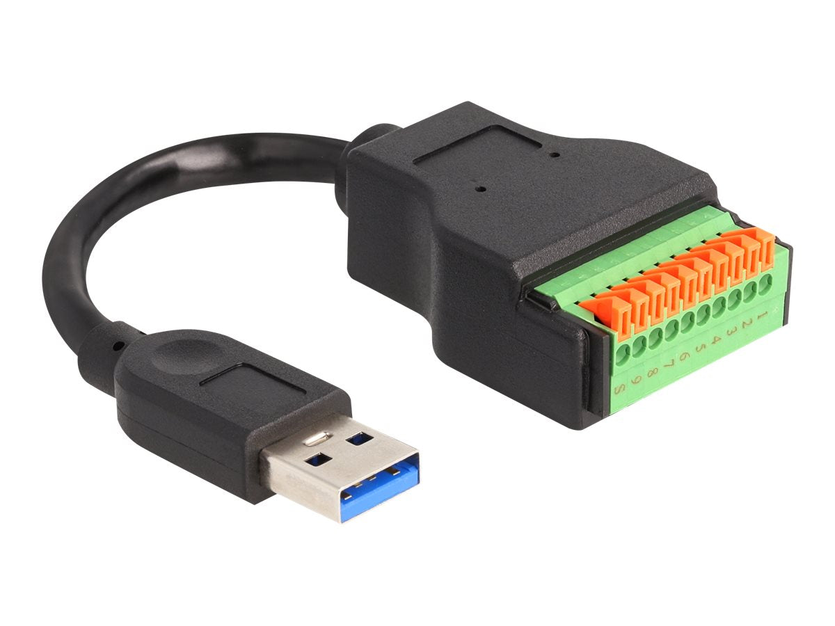 DELOCK USB 3.2 Gen 1 Kabel Typ-A Stecker zu Terminalblock Adapter Vorderansicht