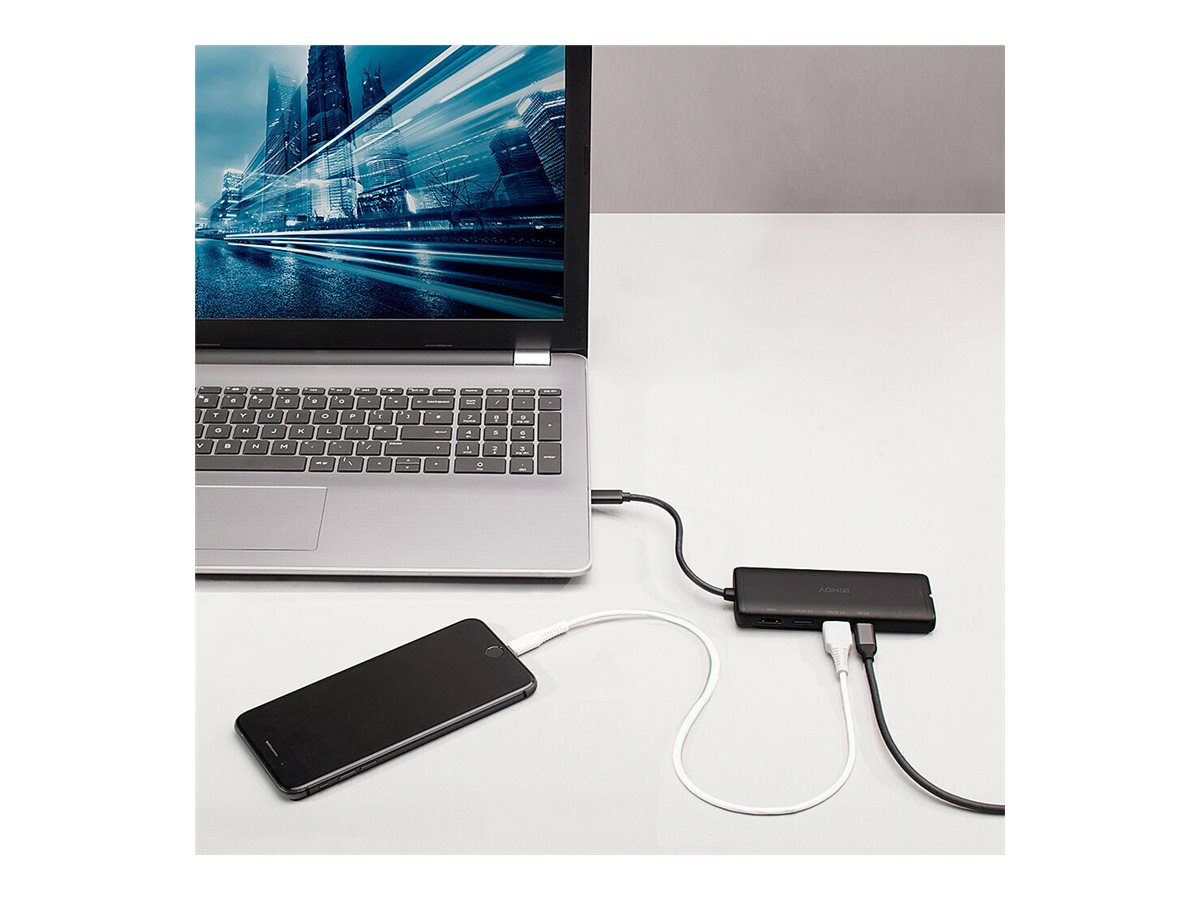 LINDY USB 3.2 Typ C Laptop Mini Dock Rückansicht