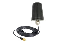 DELOCK WLAN 802.11 b/g/n Antenne SMA Stecker 3 dBi omnidirektional mit Anschlusskabel (RG-174